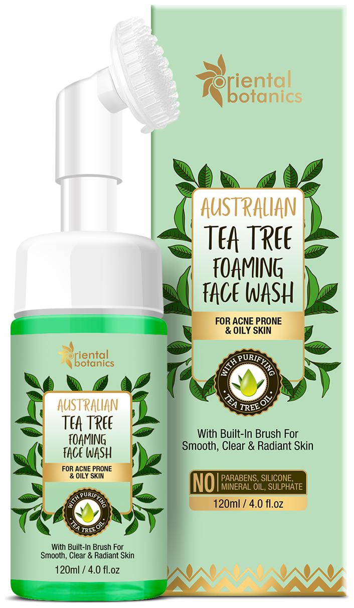 

Oriental Botanics Australian Tea Tree Foaming Face Wash 120 ml For Acne Prone Oily Skin No SLS and Paraben (Pack Of 1)