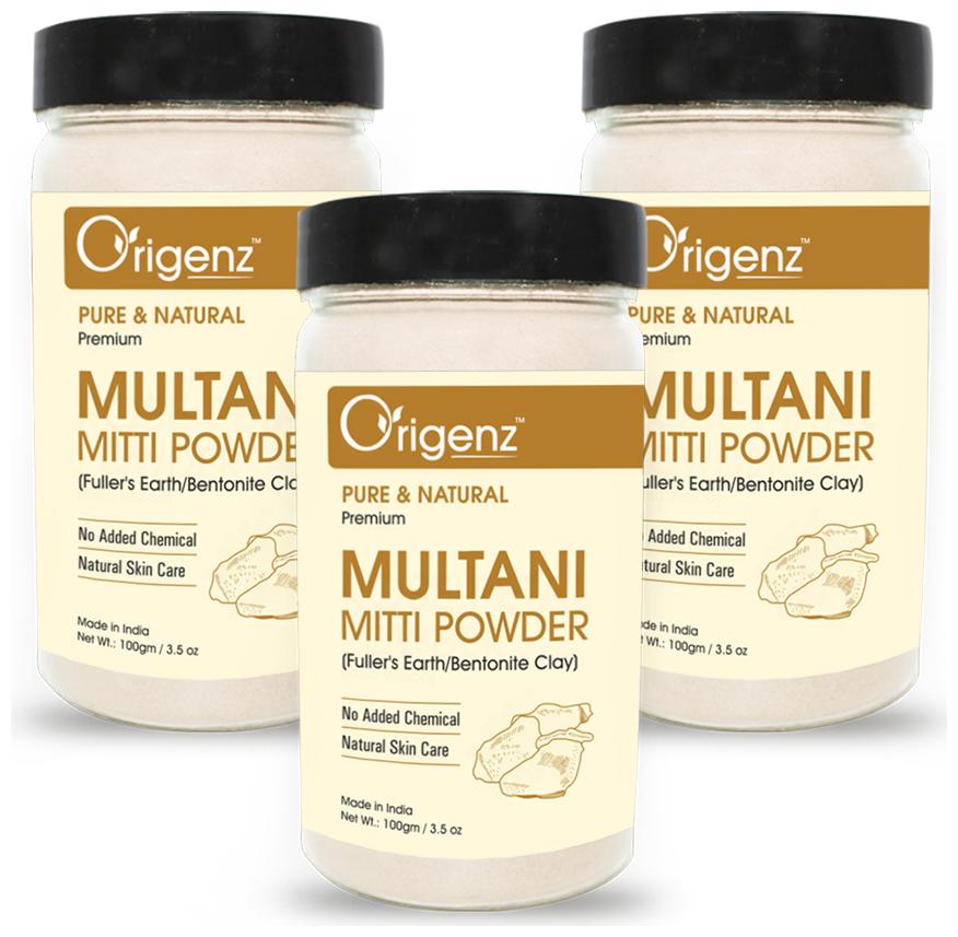 

Origenz Premium Multani Mitti Powder (Fuller s Earth Bentonite Clay) 100g (Pack of 3)