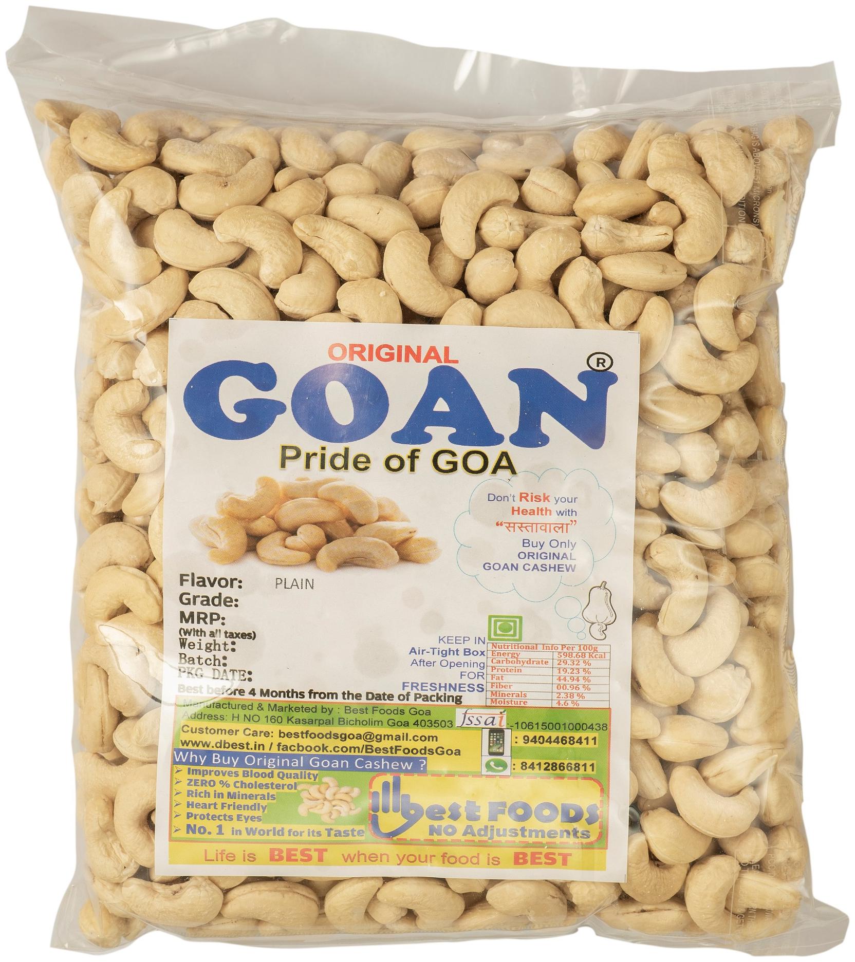 

Original Goan Premium Plain Cashews (WS 320) 1kg