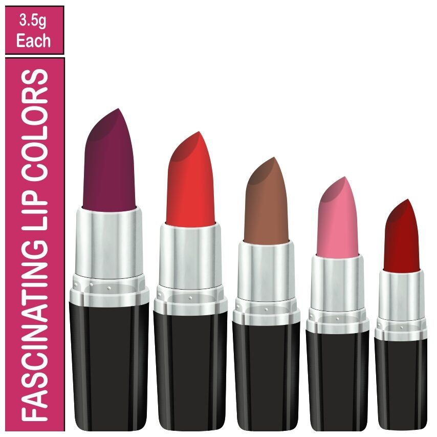 

Orsense Lipstick 3 5 g ( Pack Of 5) Multi Color
