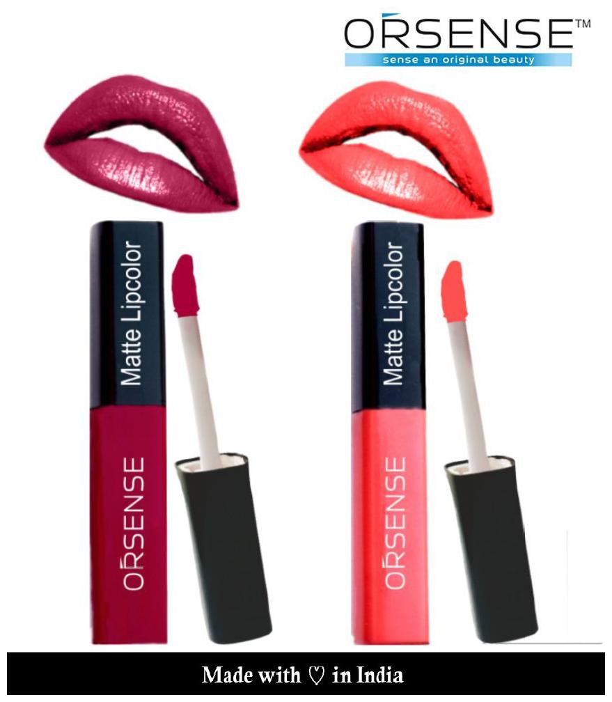 

Orsense Liquid Lip Color (Blood Red-4ml Cheery-4ml) (Pack Of2)