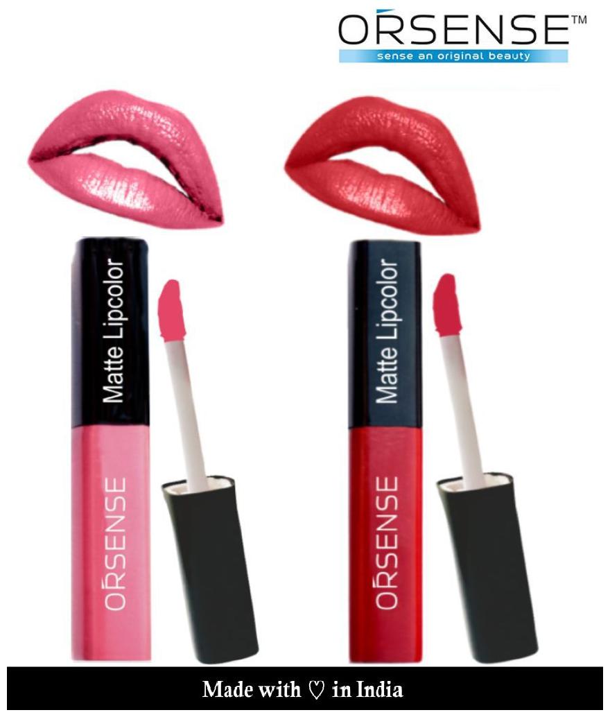 

Orsense Liquid Lip Color (Pink-4ml Red-4ml) (Pack Of2)