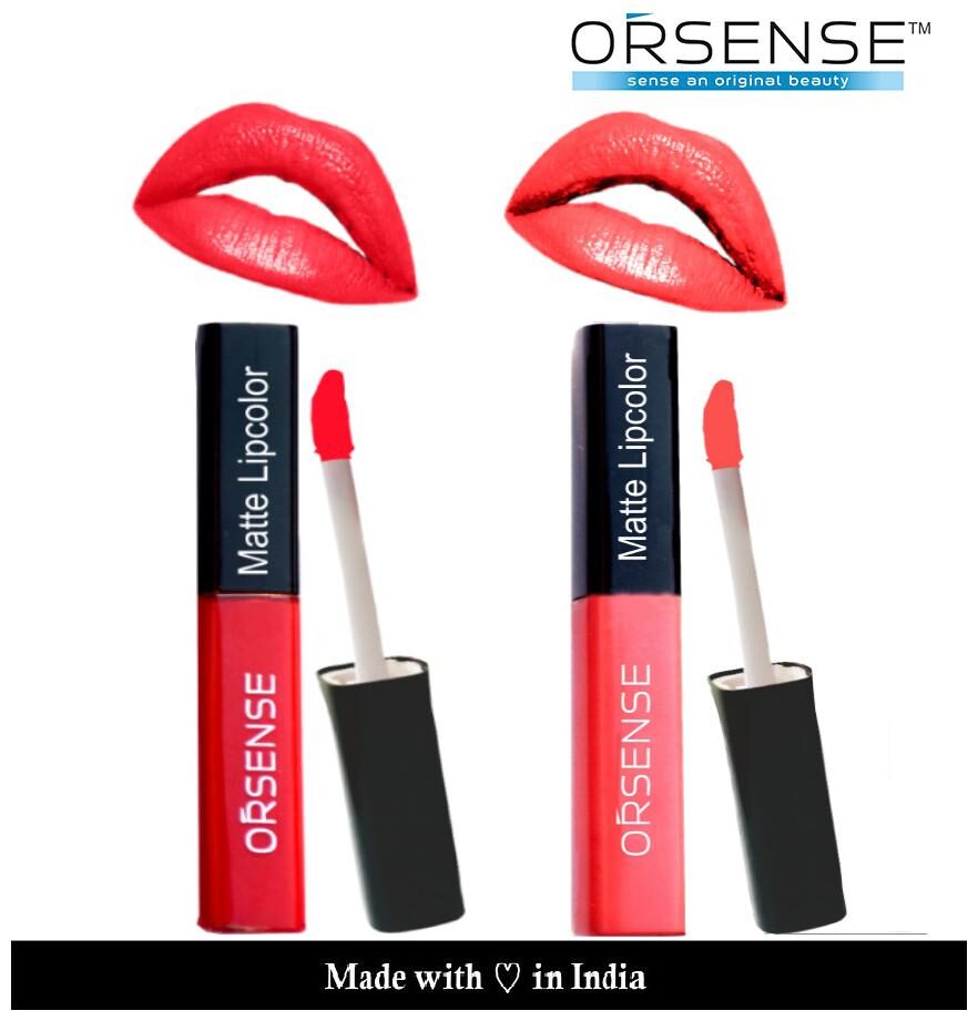 

Orsense Liquid Lip Color (Poppey Red-4ml Cheery-4ml) (Pack Of2)