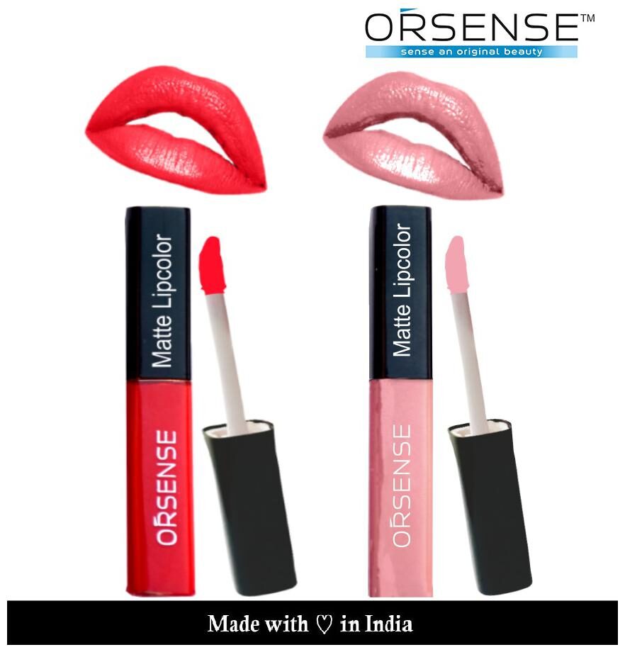 

Orsense Liquid Lip Color (Poppey Red-4ml Nude-4ml) (Pack Of2)