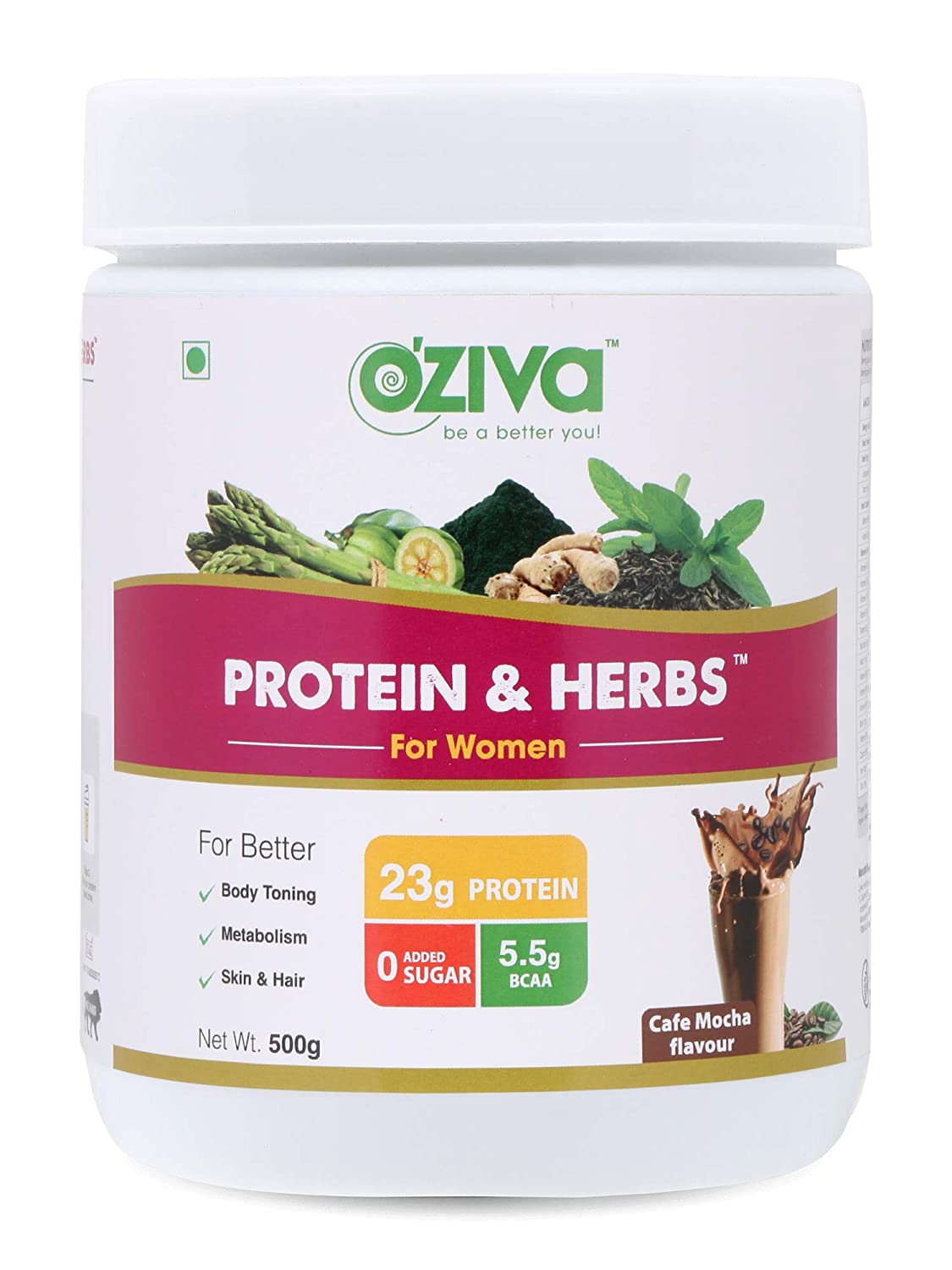 

OZiva Protein Herbs Women Cafe Mocha 500g