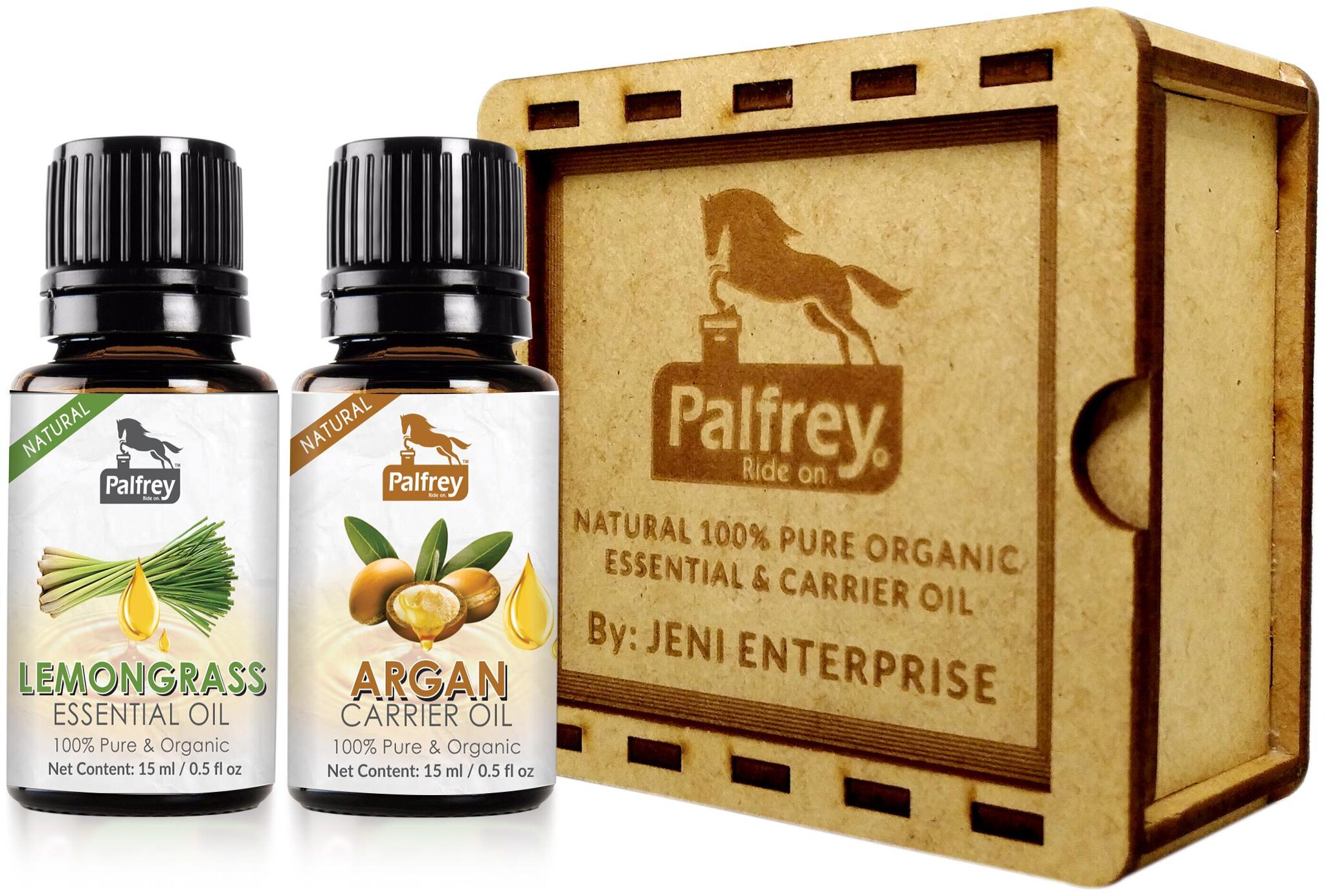 

Palfrey 100 Pure Natural Organic Lemongrass Essential Oil (15 ml) Argan Carrier Oil (15 ml)