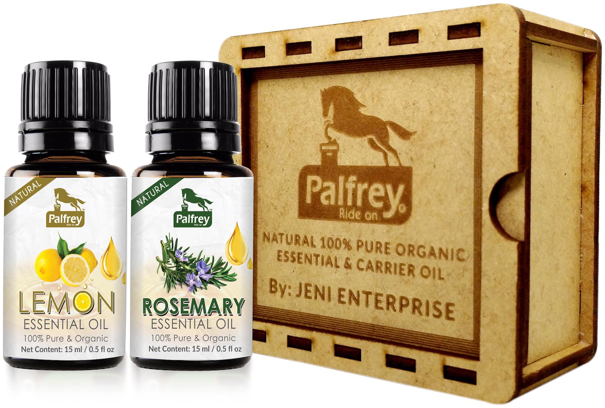 

Palfrey 100 Pure Natural Organic Lemon Essential Oil (15 ml) Rosemary Essential Oil (15 ml)