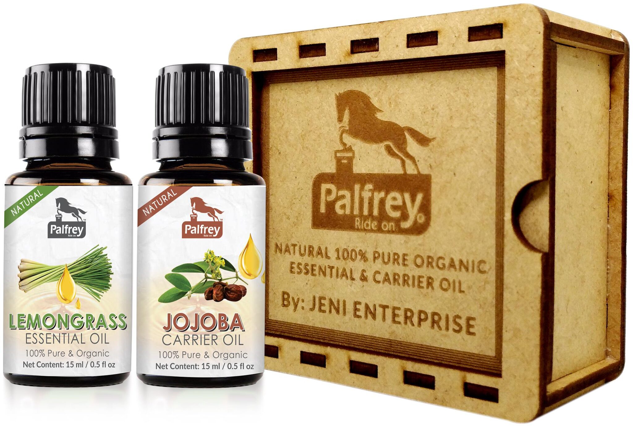 

Palfrey 100 Pure Natural Organic Lemongrass Essential Oil (15 ml) Jojoba Carrier Oil (15 ml)