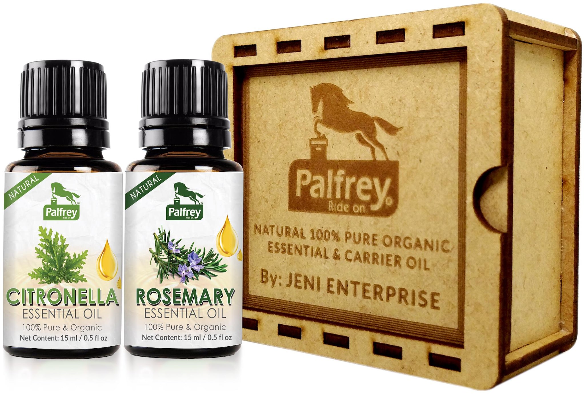 

Palfrey 100 Pure Natural Organic Citronella Essential Oil (15 ml) Rosemary Essential Oil (15 ml)