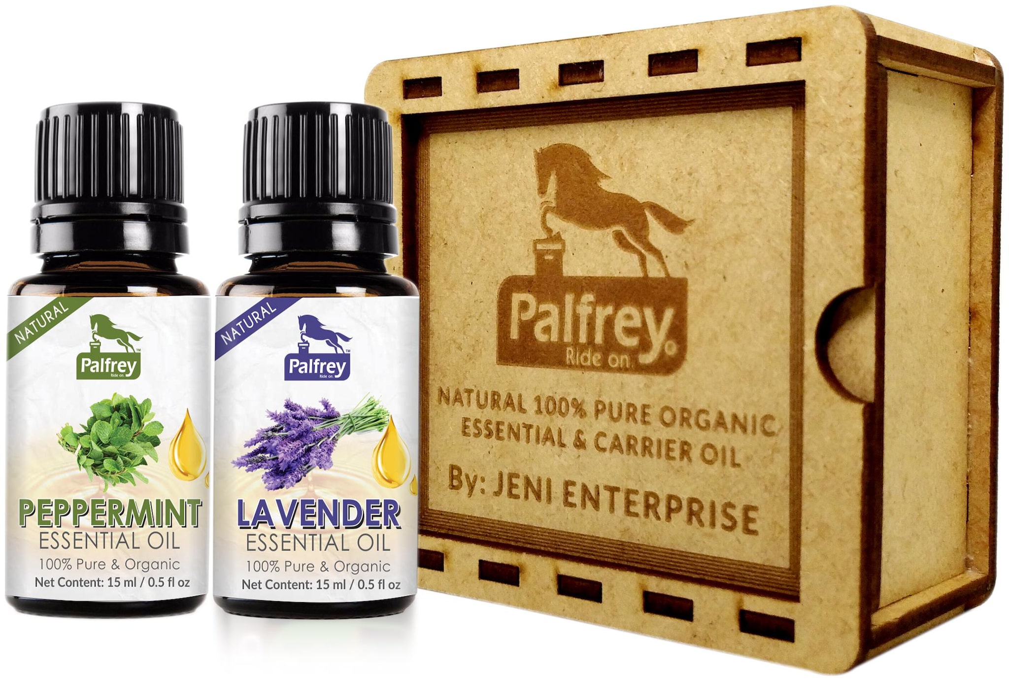 

Palfrey 100 Pure Natural Organic Peppermint Essential Oil (15 ml) Lavender Essential Oil (15 ml)