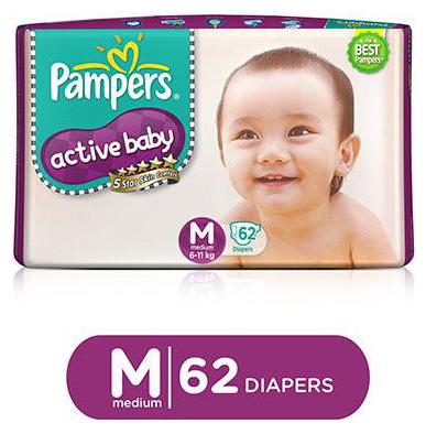 

Pampers Active Baby Diapers - Medium (6-11 kg) 62 pcs