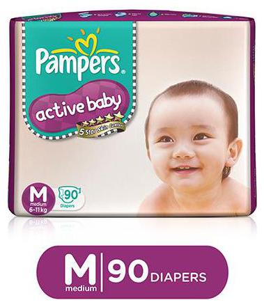 

Pampers Active Baby Diaper Medium 90 pcs