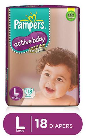 

Pampers Active Baby Diaper Large 18 pcs