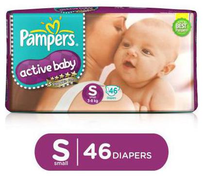 

Pampers Active Baby Diapers - Small (3-8 kg) 46 pcs