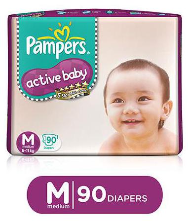 

Pampers Active Baby Diaper Medium 90 pcs