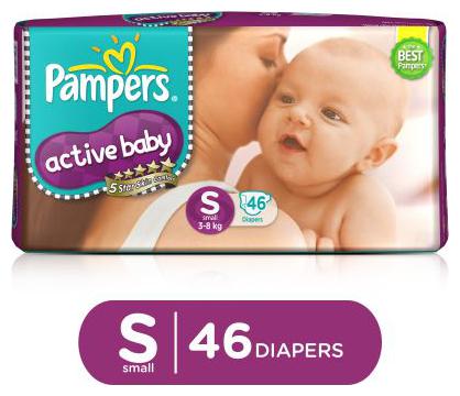 

Pampers Active Baby Diapers - Small (3-8 kg) 46 pcs
