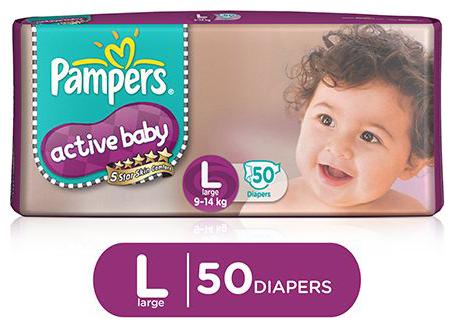 

Pampers Active Baby Diapers - Large (9-14 kg) 50 pcs