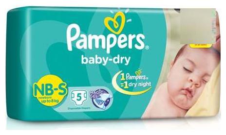 

Pampers Baby Dry Diapers - Small 5 pcs
