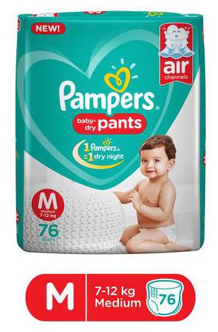 

Pampers Baby Dry Pants - Medium Size New 76 pcs