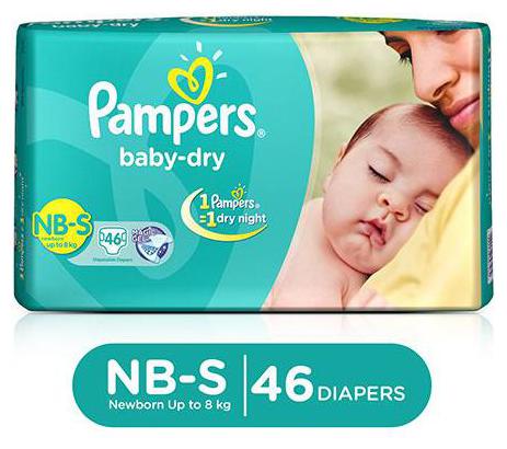 

Pampers Baby Dry Diapers - Small 46 pcs
