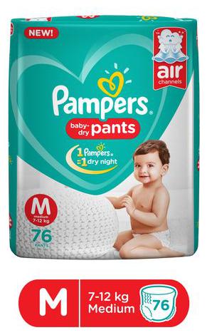 

Pampers Baby Dry Pants - Medium Size New 76 pcs