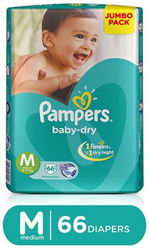 

Pampers Baby Dry Diapers Medium (6-11 kg) 66 pcs