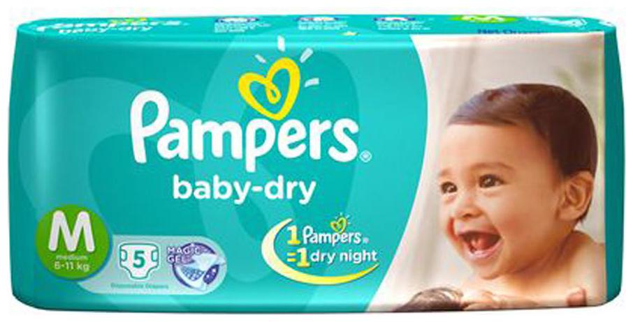

Pampers Baby Dry Diapers Medium (6-11 kgs) 5 pcs