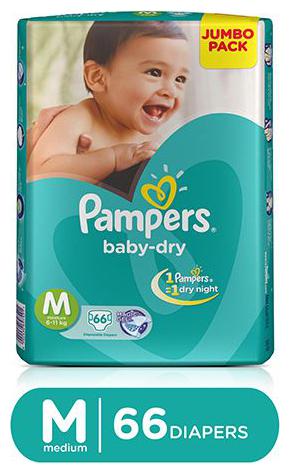 

Pampers Baby Dry Diapers - Medium 66 pcs