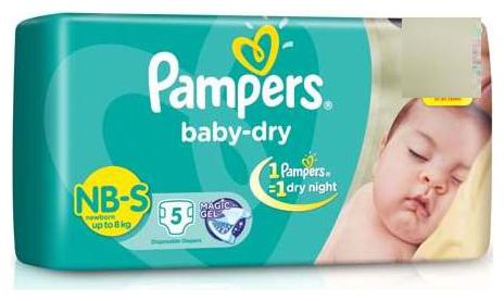 

Pampers Baby Dry Diapers - Small 5 pcs