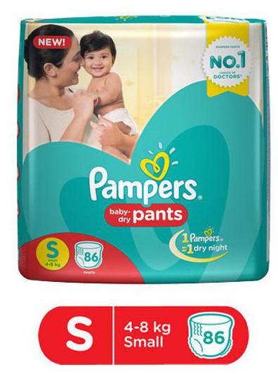 

Pampers Diapers Pants Small Size New 86 pcs