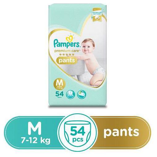 

Pampers Diapers Pants - Medium Size Premium Care 54 pcs