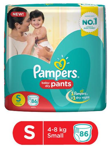 

Pampers Diapers Pants Small Size New 86 pcs