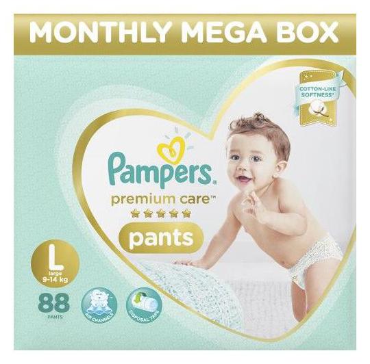 

Pampers Monthly Box Pack - Diapers Pants Large Size Premium Care 88 pcs