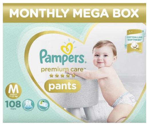 

Pampers Monthly Box Pack - Diapers Pants Medium Size Premium Care 1 08 kg