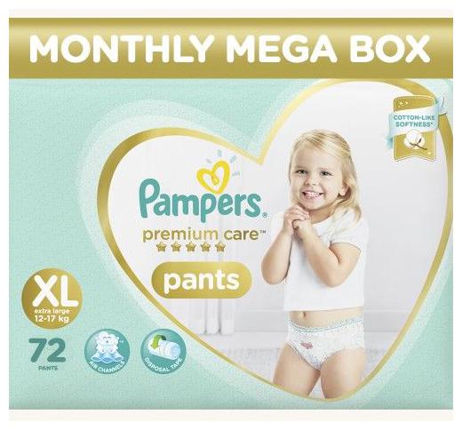 

Pampers Monthly Box Pack - Diapers Pants Extra Large Size Size Premium Care 72 pcs