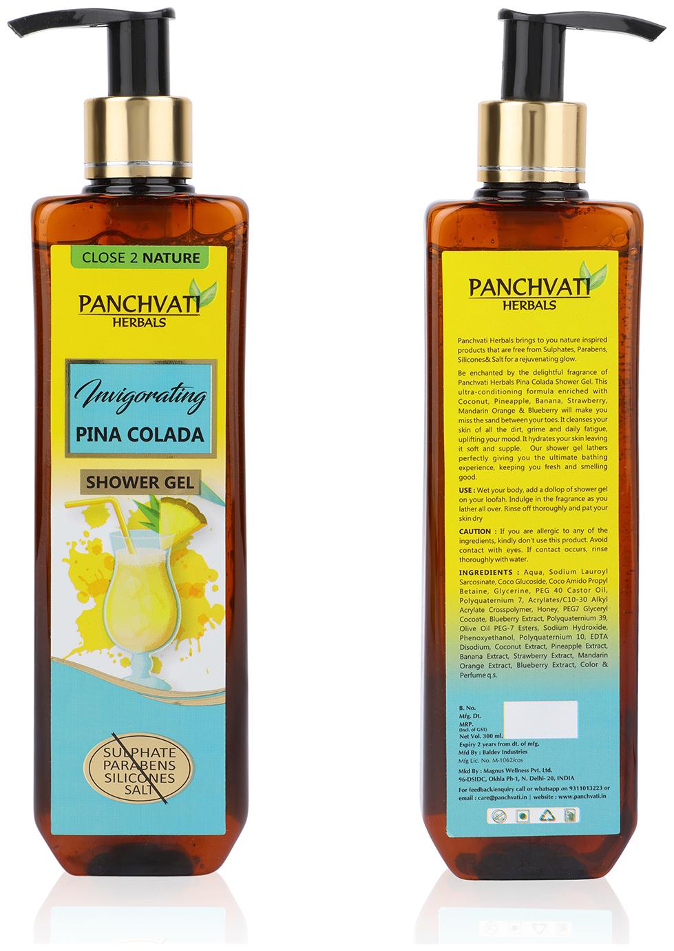 

Panchvati Pina Colada Shower Gel 300 ml - No Parabens Sulphate Silicones Salt