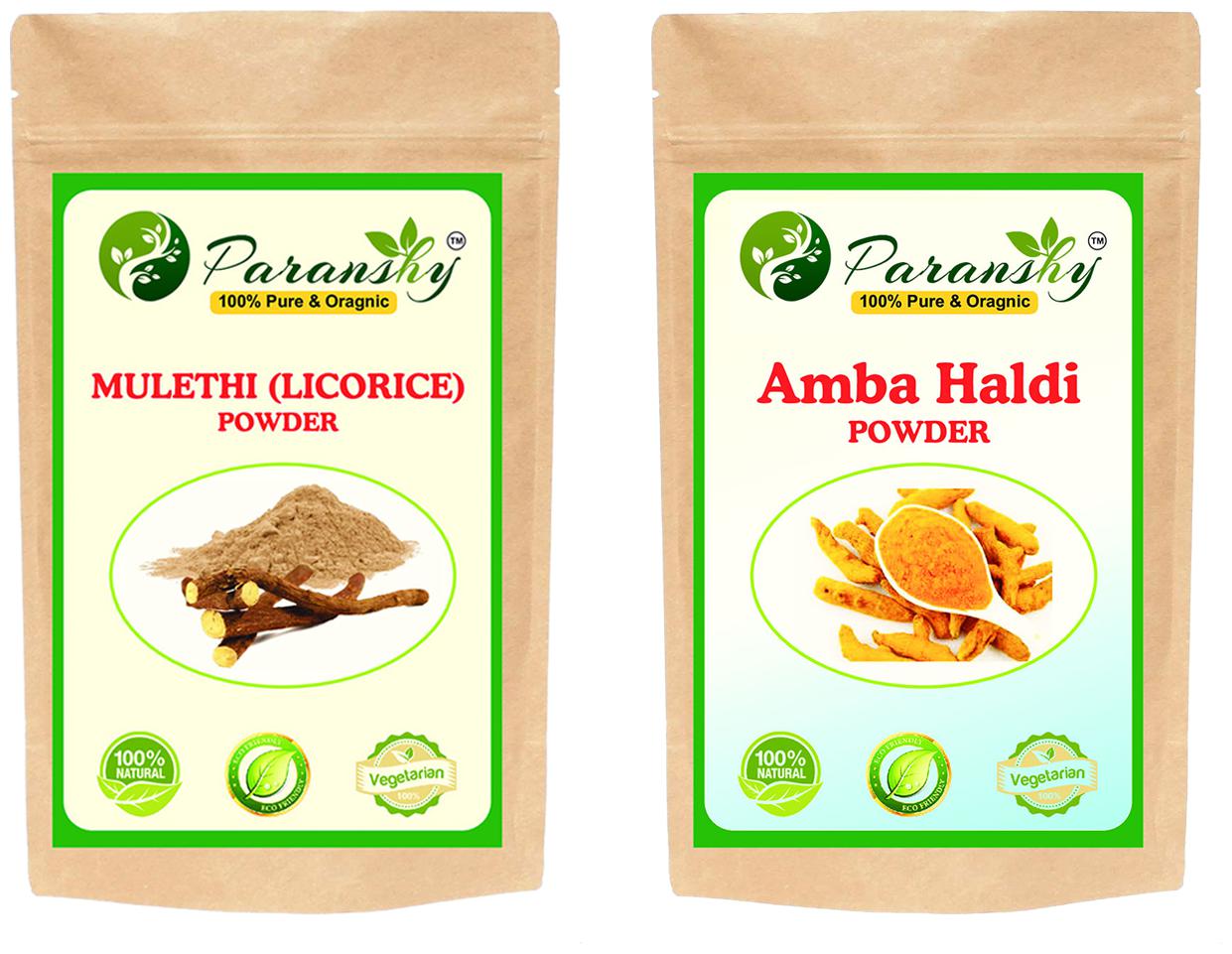 

Paranshy Amba Haldi 200g Mulethi Licorice 400g Powder Face Pack (Pack Of 2)