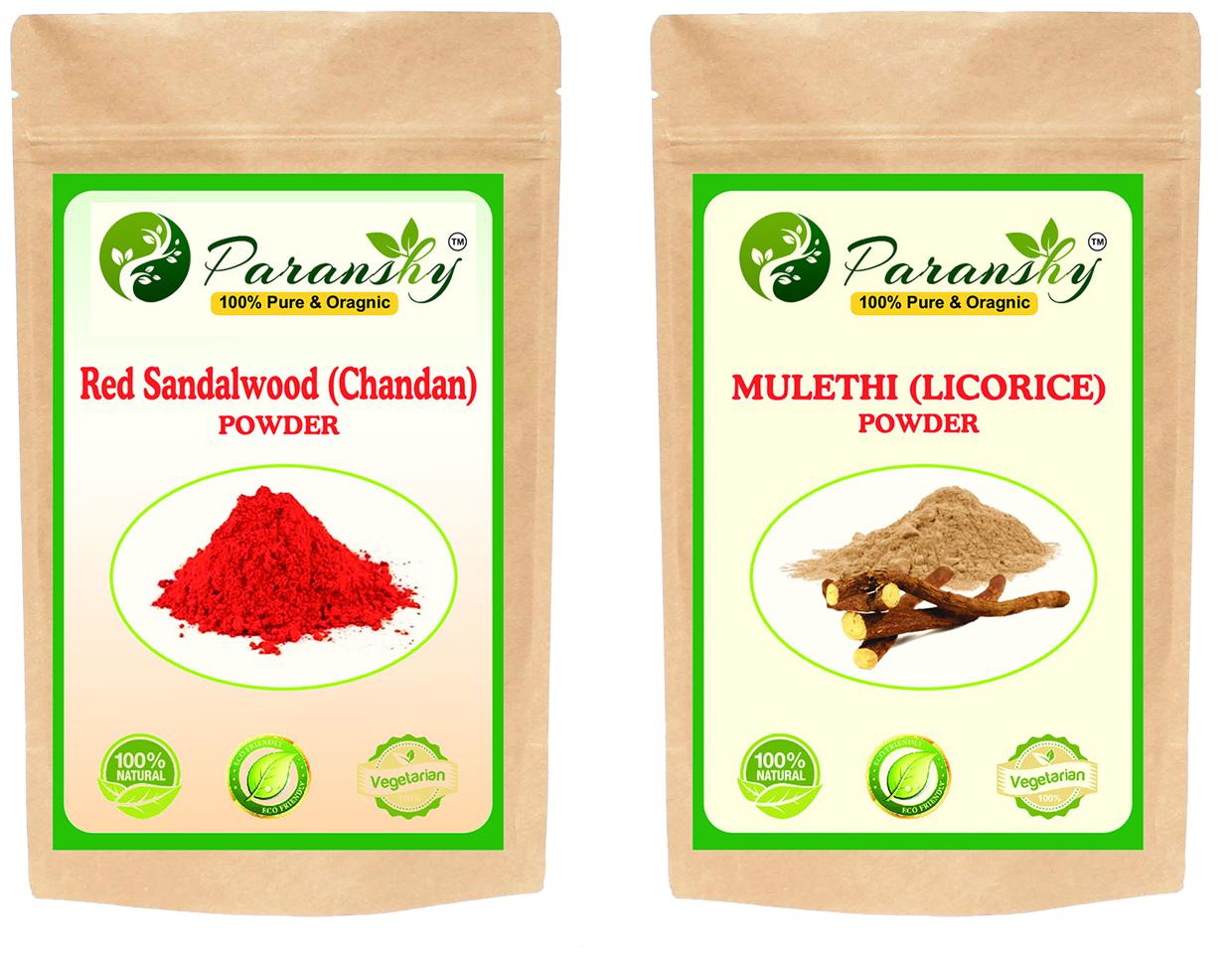

Paranshy Red Sandalwood 300g Mulethi (Licorice) 400g (Pack of 2)