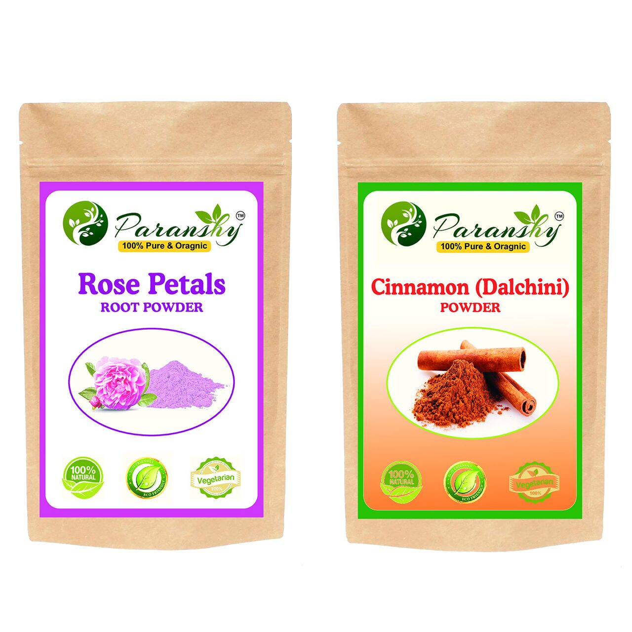 

Paranshy Rose Petals 300g Dalchini Cinnamon 200g Powder Face Pack (Pack Of 2)