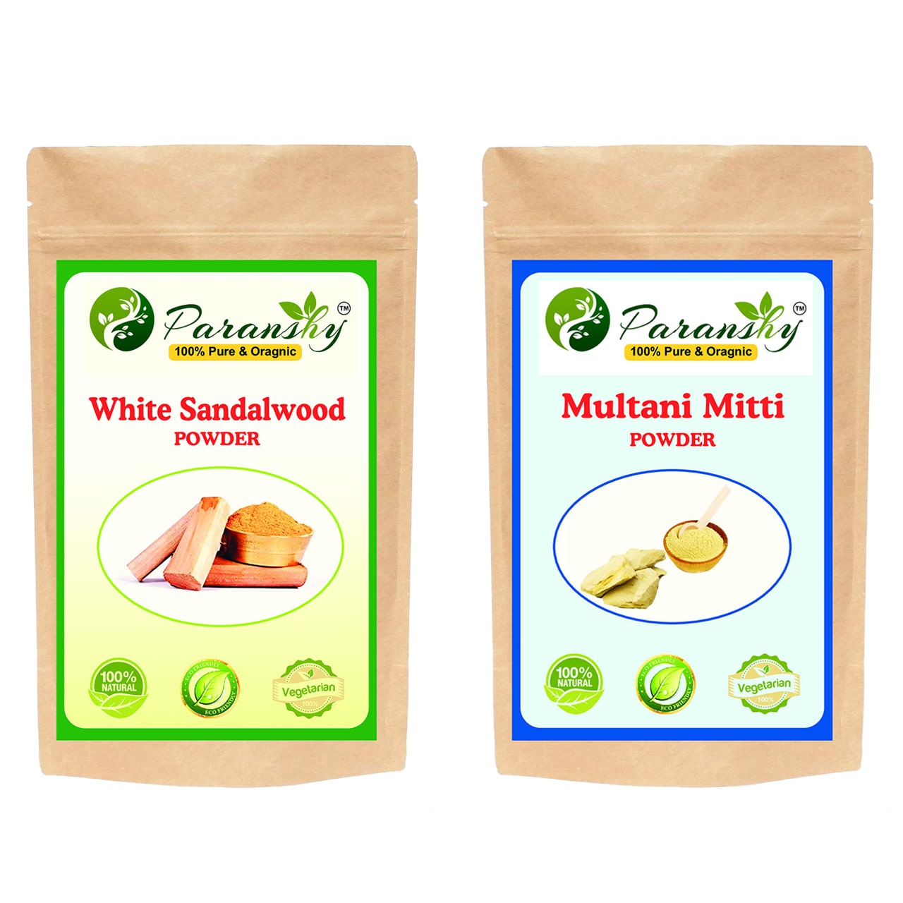 

Paranshy White Sandalwood Chandan 200g Multani Mitti 300g Powder Face Pack (Pack Of 2)