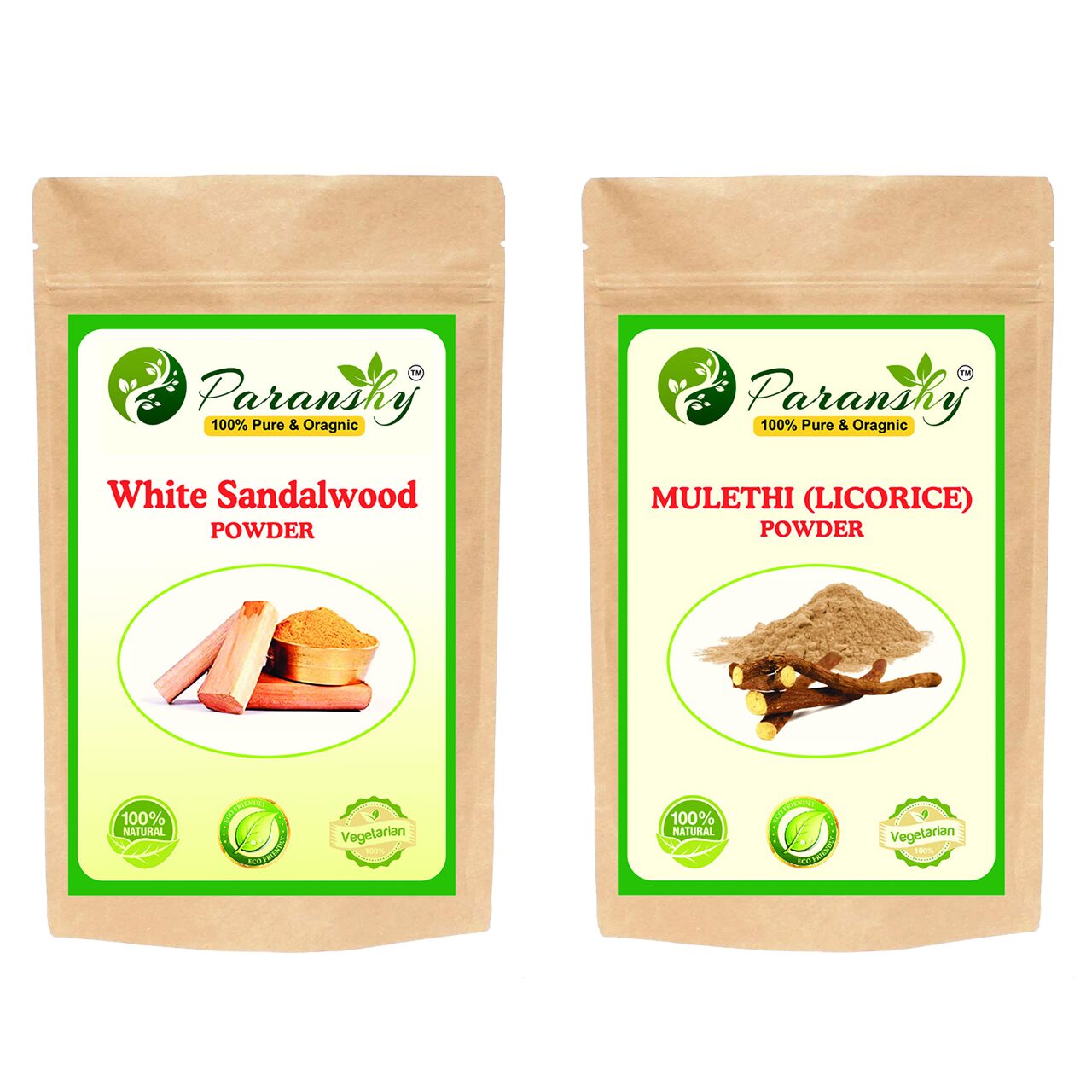 

Paranshy White Sandalwood Chandan 200g Mulethi Licorice 100g Powder Face Pack (Pack Of 2)