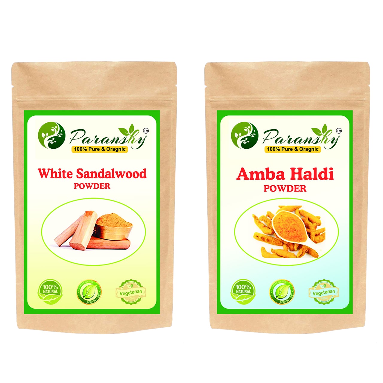 

Paranshy White Sandalwood Chandan 100g Amba Haldi 300g Powder Face Pack (Pack Of 2)