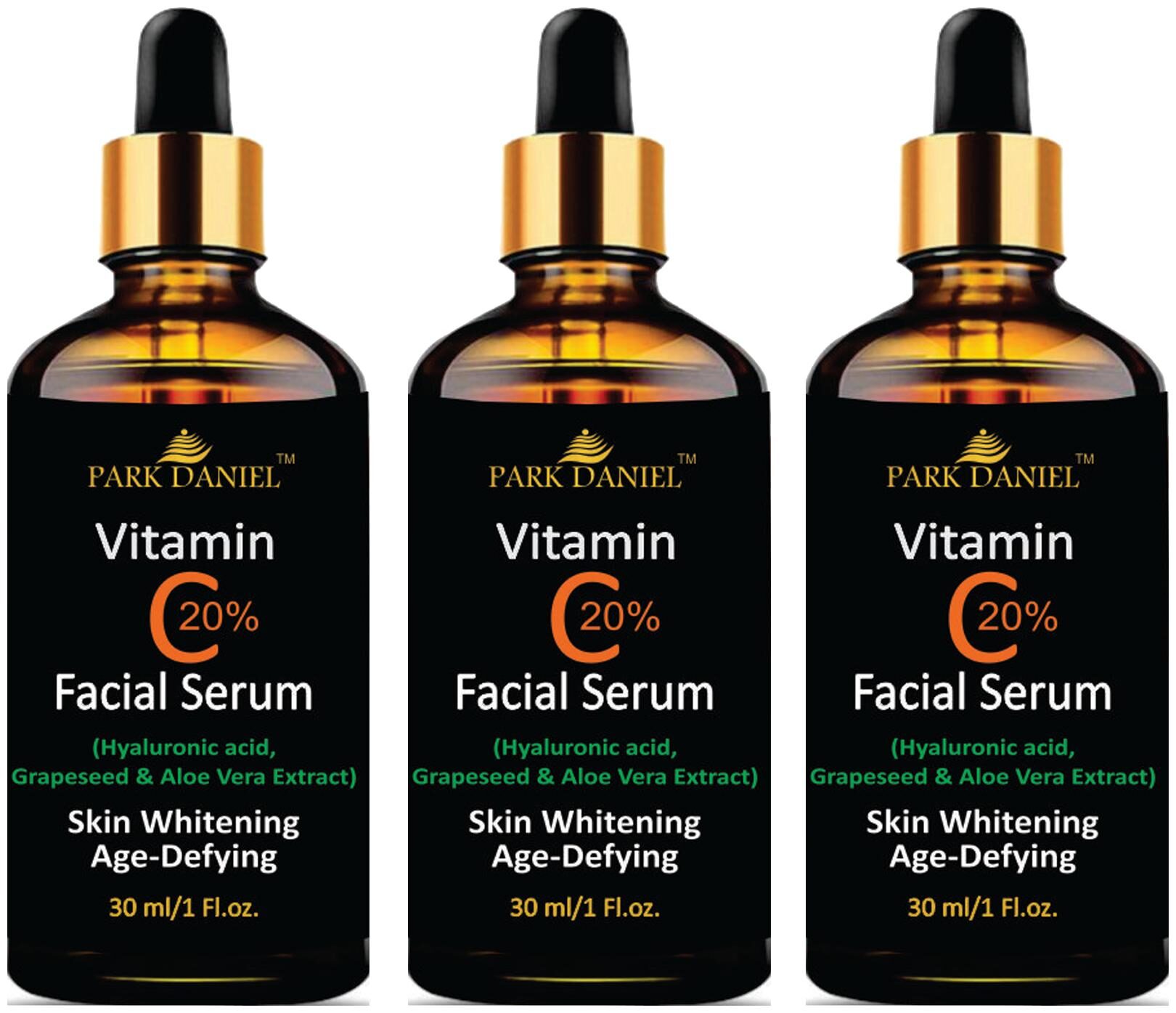 

Park Daniel Vitamin C Serum with Hyaluronic acid- Anti Ageing and Anti Wrinkle -(30 ml)(pack of 3)