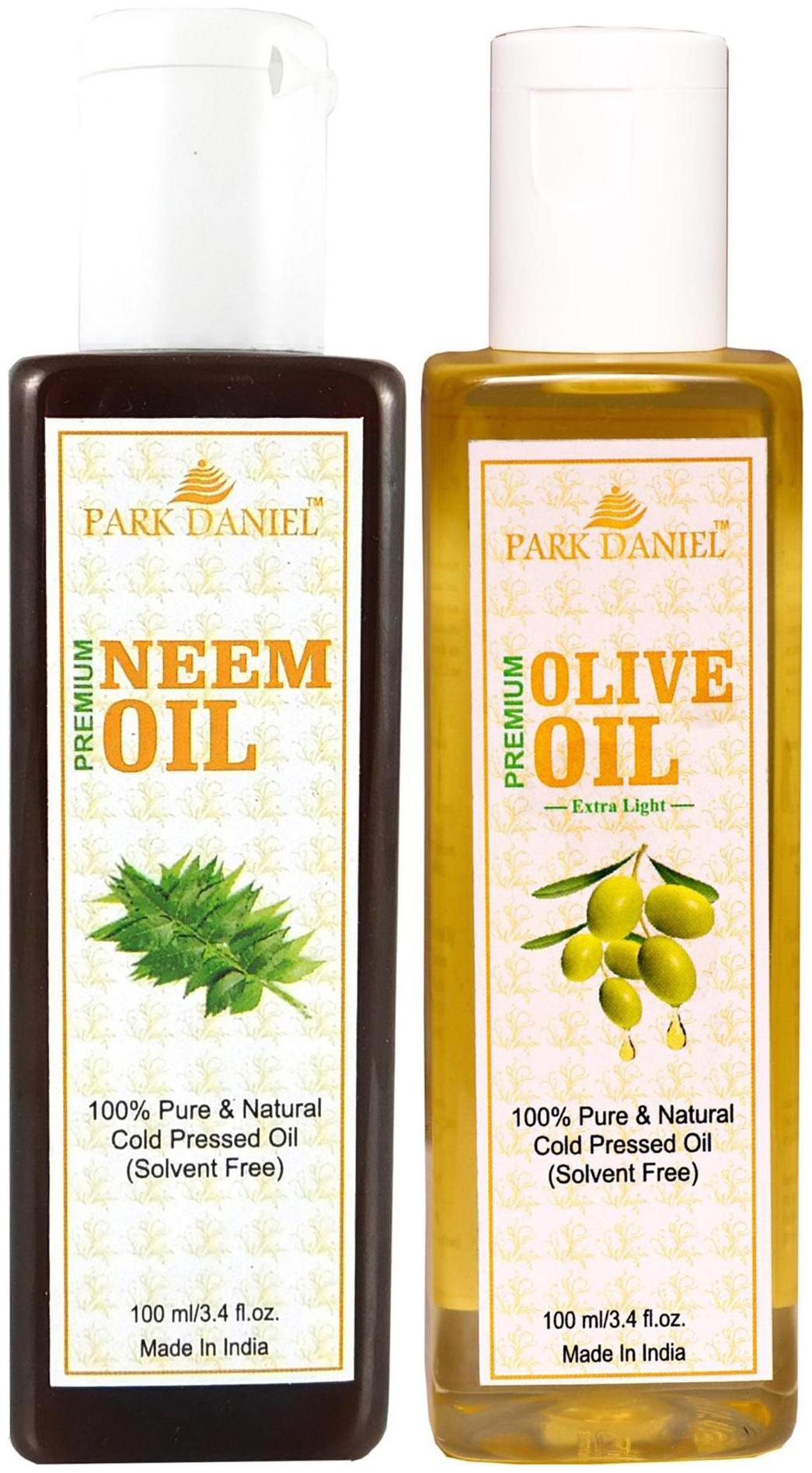 

Park Daniel Premium Neem Oil And Olive Oil Combo Of 2 Bottles Of 100 ml (200 ml )
