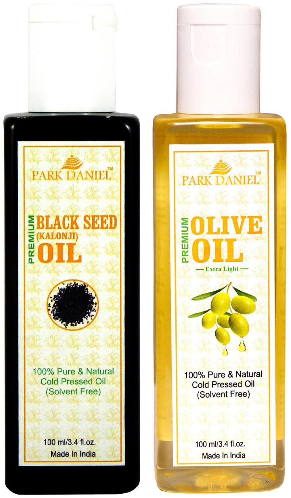 

Park Daniel Olive Oil And Black Seed Oil(Kalonji) Combo Pack Of 2 Bottles Of 100 ml(200 ml)