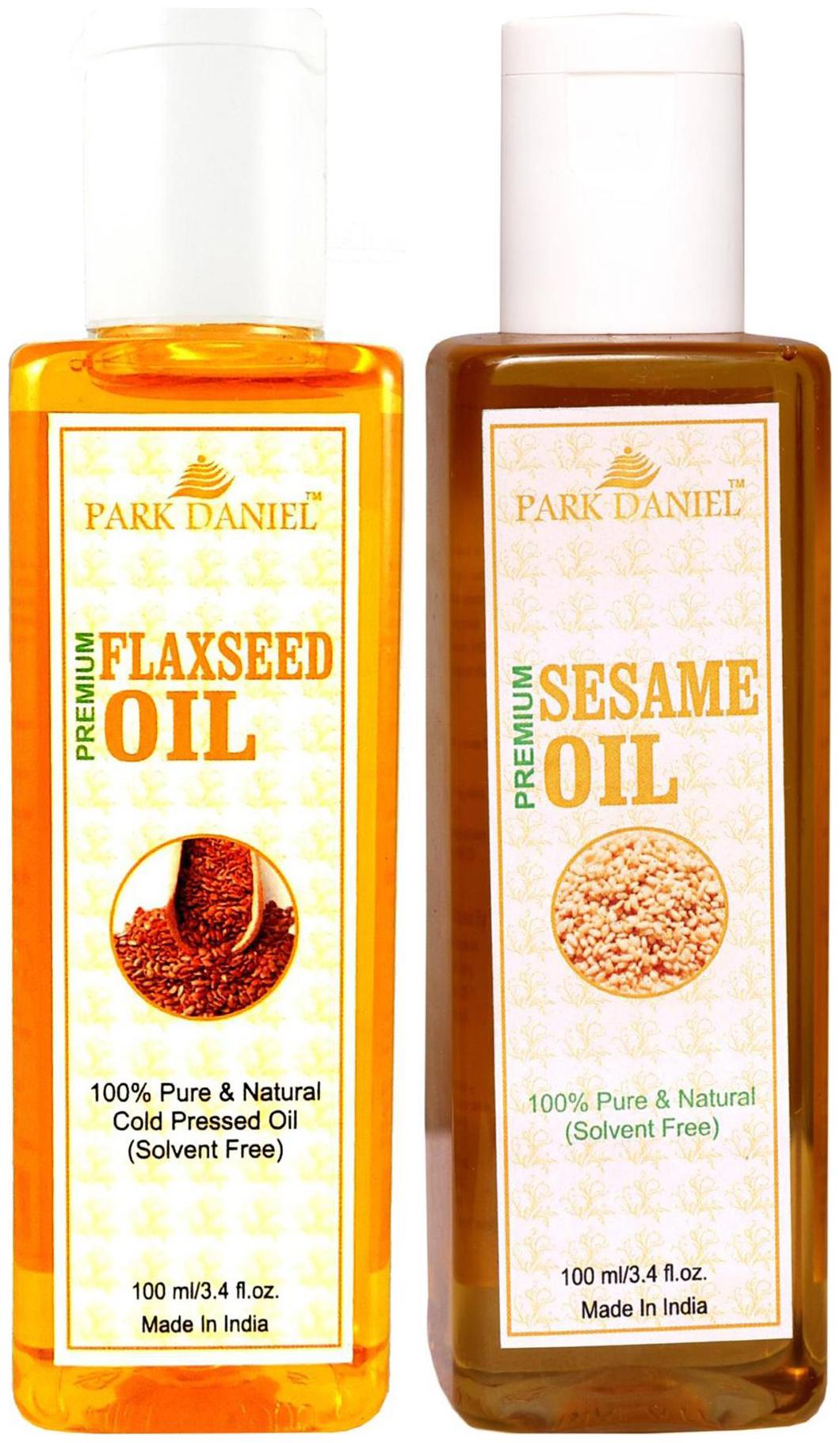 

Park Daniel Premium Flaxseed Oil And Sesame Oil Combo Of 2 Bottles Of 100 ml (200 ml )