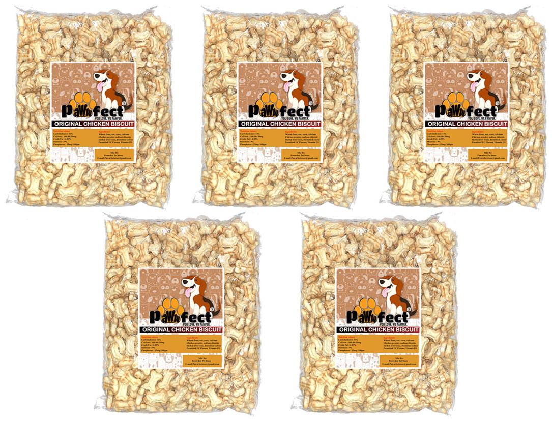 

Pawwfect Freshly Baked Original Milk Flavoured Chicken Dog Biscuits (Pack of 5 Kg)