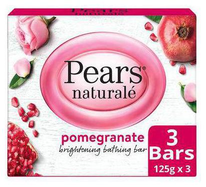 

Pears Naturale Pomegranate Brightening Bathing Soap Bar 125 g (Pack of 3)