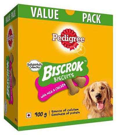 

Pedigree Biscrok Biscuits Dog Treats - Above 4 Months Milk Chicken Flavor 900 g