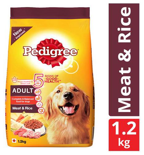 

Pedigree Dry Dog Food - Meat Rice For Adult Dogs 1 2 kg